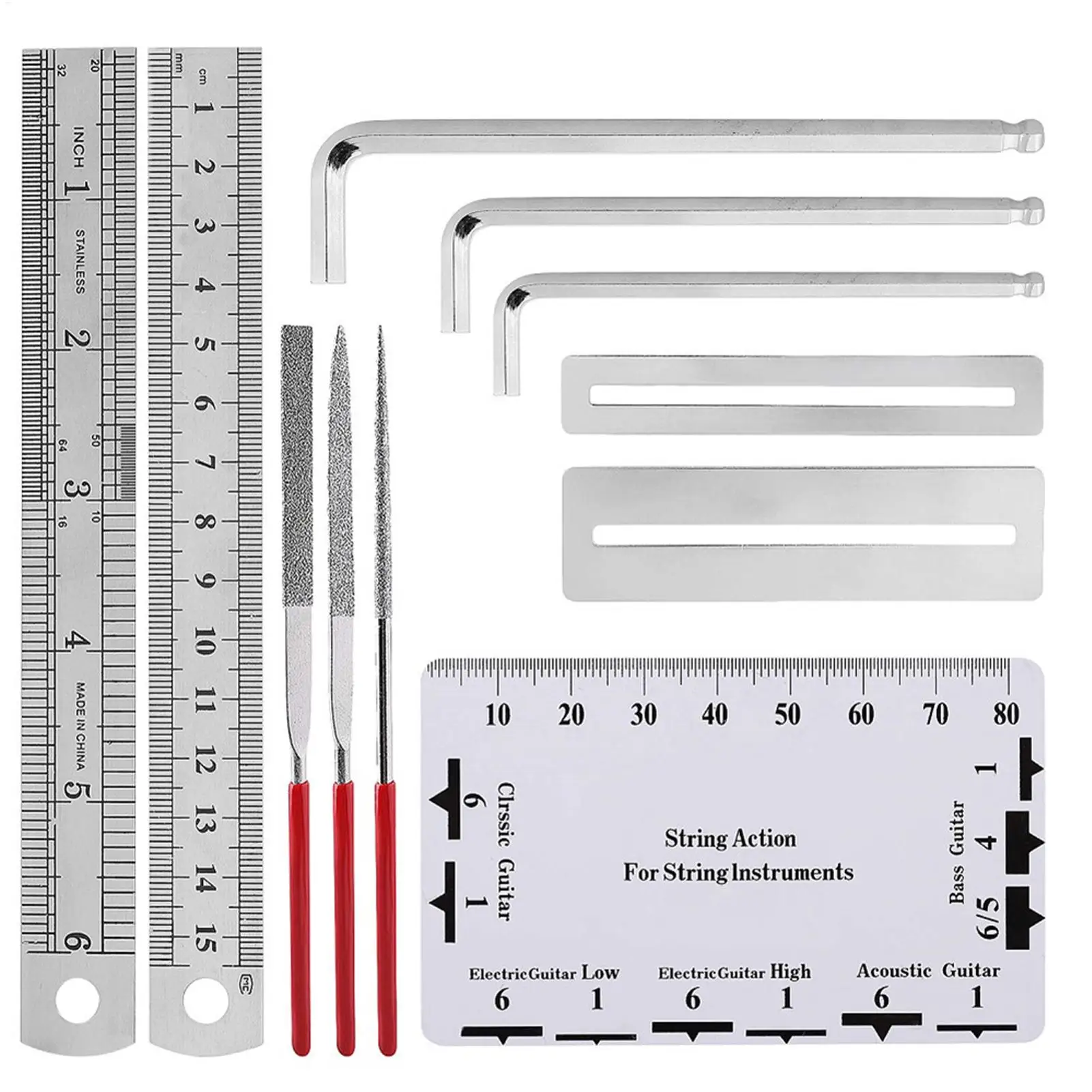 Guitar Setup Tools With Storage Bag Picks Screwdriver Hex Wrenches Acoustic Guitar Accessories Set For Beginners Players