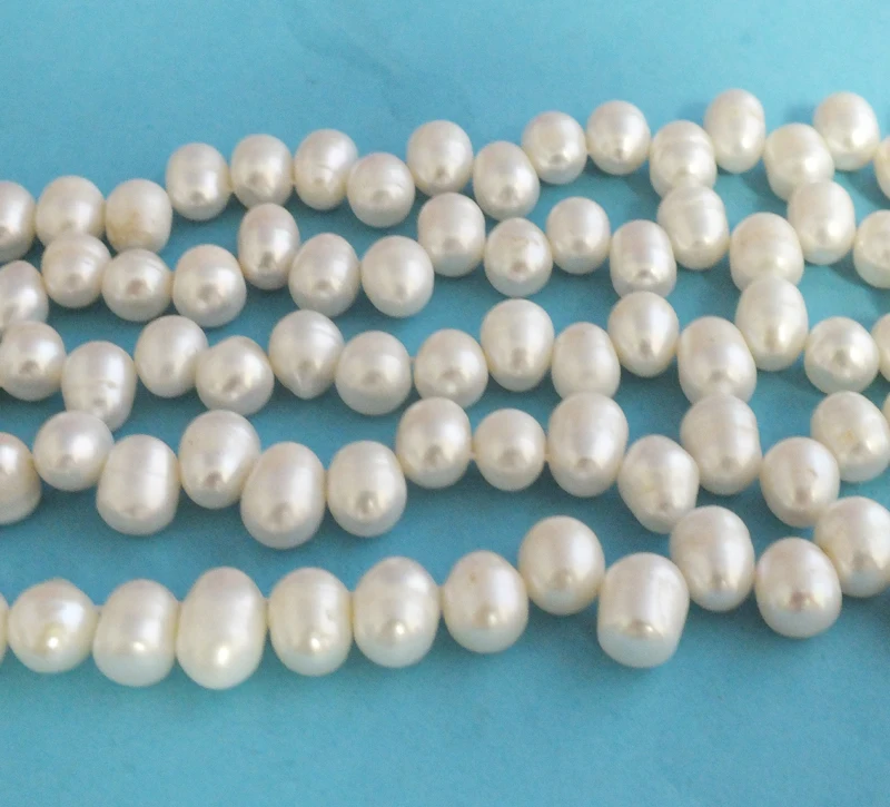 5 shares/lot  8-9MM  white water droplets shape dance Pearl Loose Beads 15