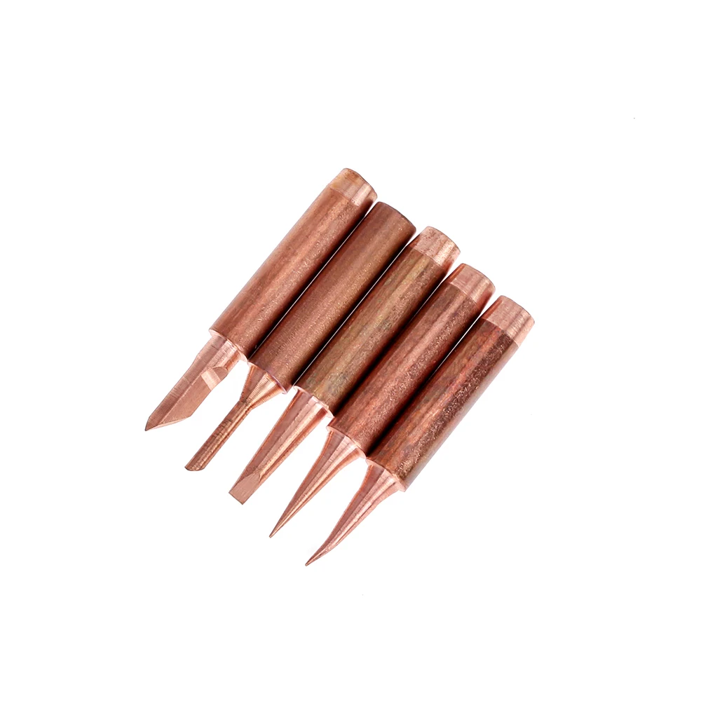 5pcs 900M-T Pure Copper Soldering Iron Tip Lead-free Solder Tips Welding Head BGA Soldering Tools Branding Iron