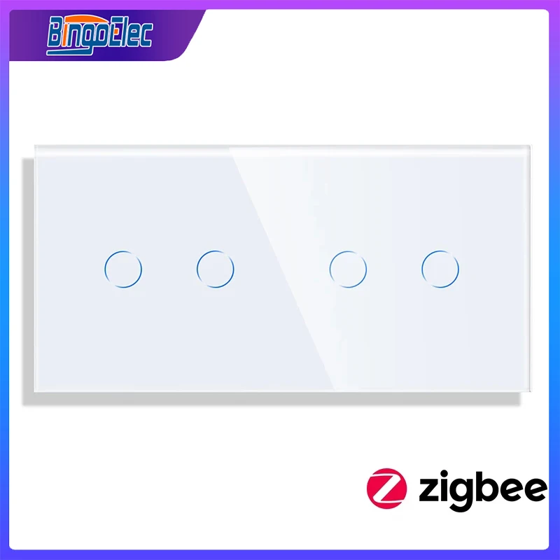 bingoelec ue standrad zigbee interruptor de toque interruptor luz painel vidro temperado 86157 mm zigbee2mqtt 01