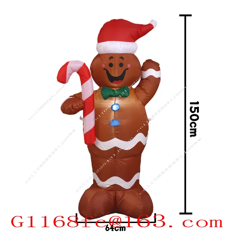 Courtyard Decoration 1.5m Gingerbread Man Model Christmas Inflatable Snowman