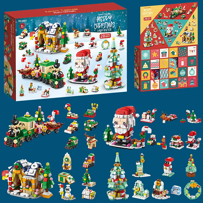 

Building Blocks Set Children Toys Christmas Countdown Advent Calendar BUILD BLOCK Construction Toys 2023 Christmas Gift Box