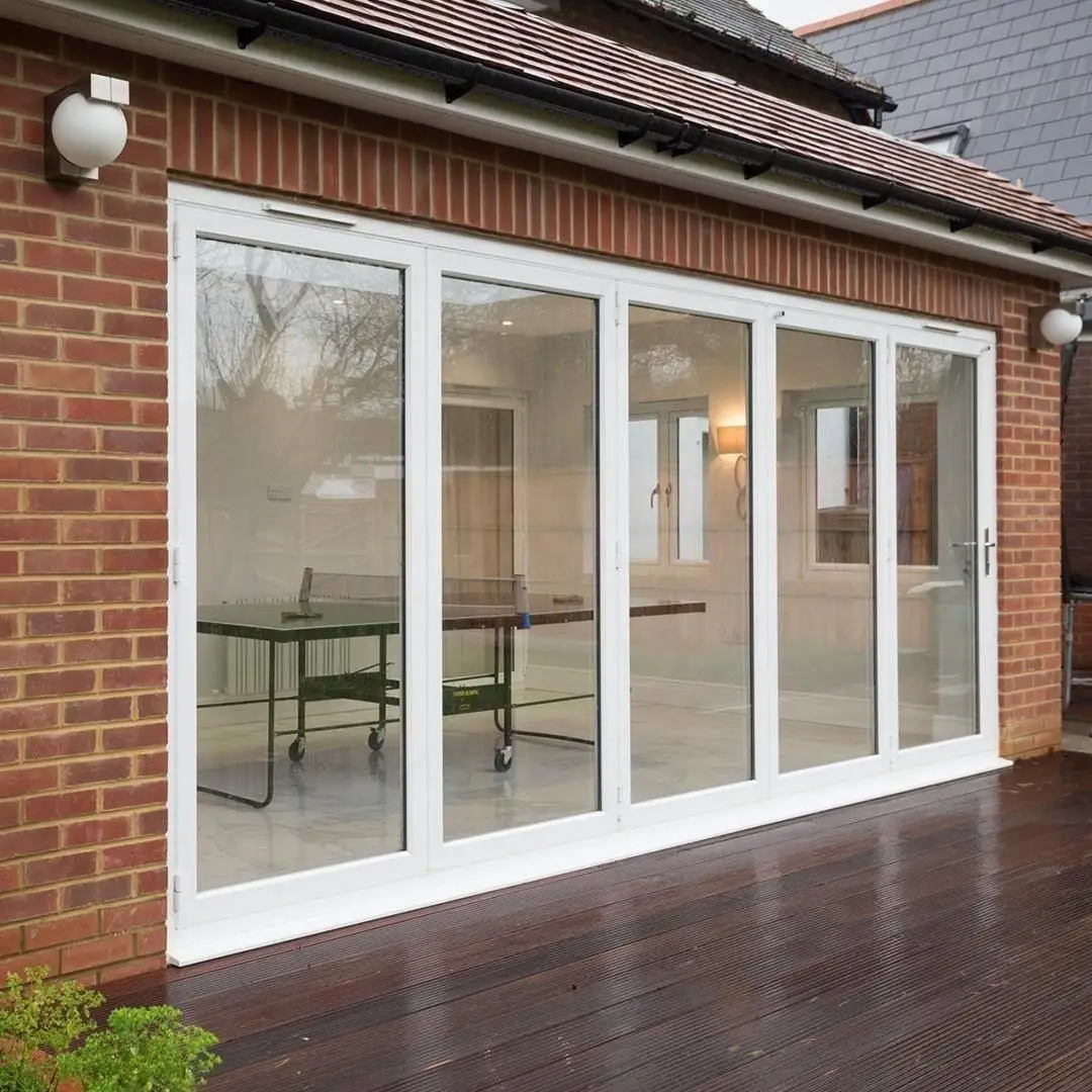 

Long Lasting Household Patio Glass Folding Door Save Space Accordion Folding Doors Easy To Install Rainproof Stacking Doors