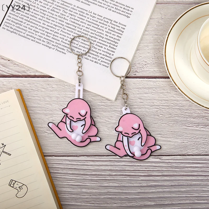 

〔YY24〕Creative Pull Play Egg Cat Keychain Pendant Cute And Funny Rotatable Acrylic Bag Charm Accessories Car Keyring Gifts