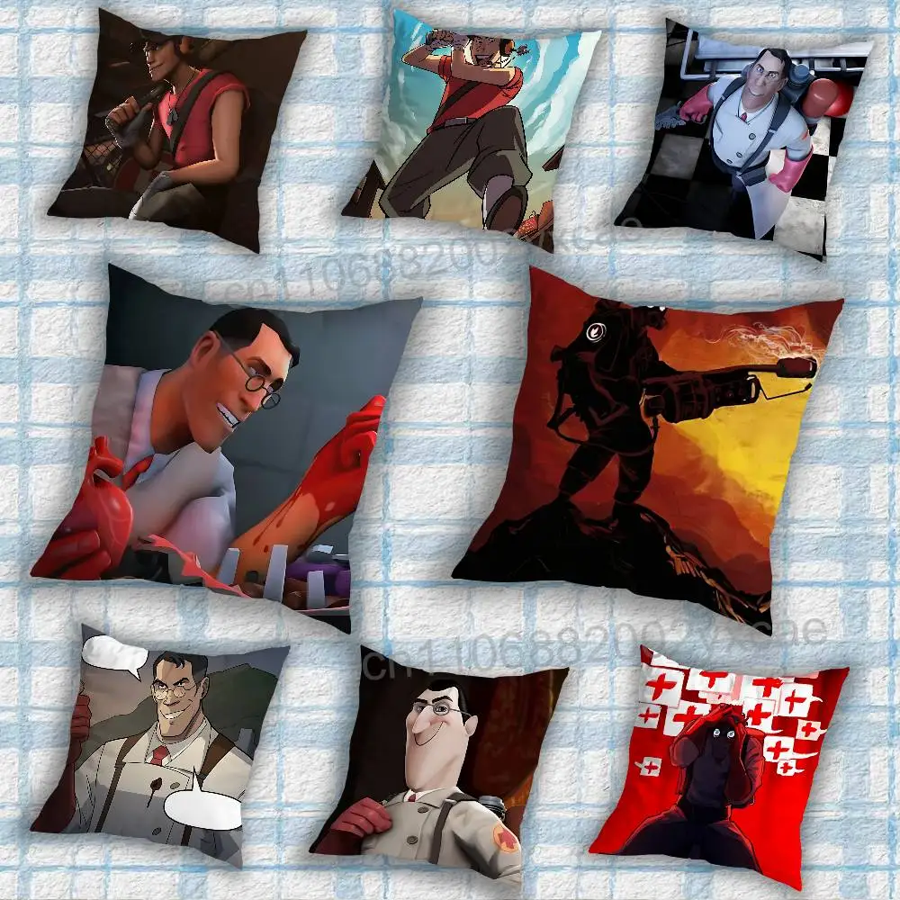 Scout Medic Team Fortress TF2 Cushion Cover Suitable For Sofa Car Bedroom Office Cushions Decorative Pillow Case