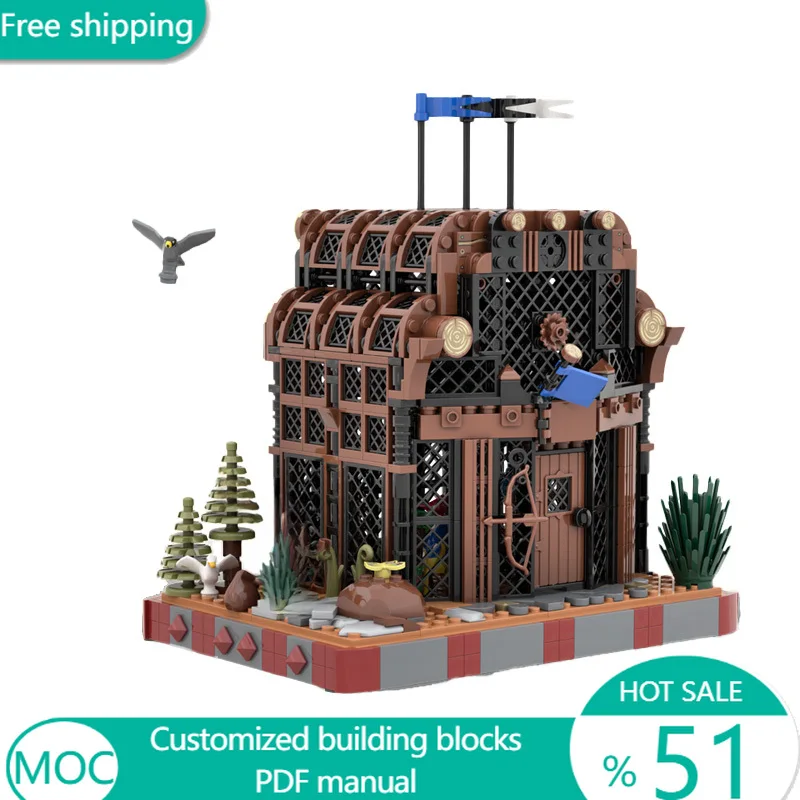 

798 PCS Urban Falconer Aviary MOC Customize Modular Building Block Educational Popular Model Technology DIY Festival Toy Gift