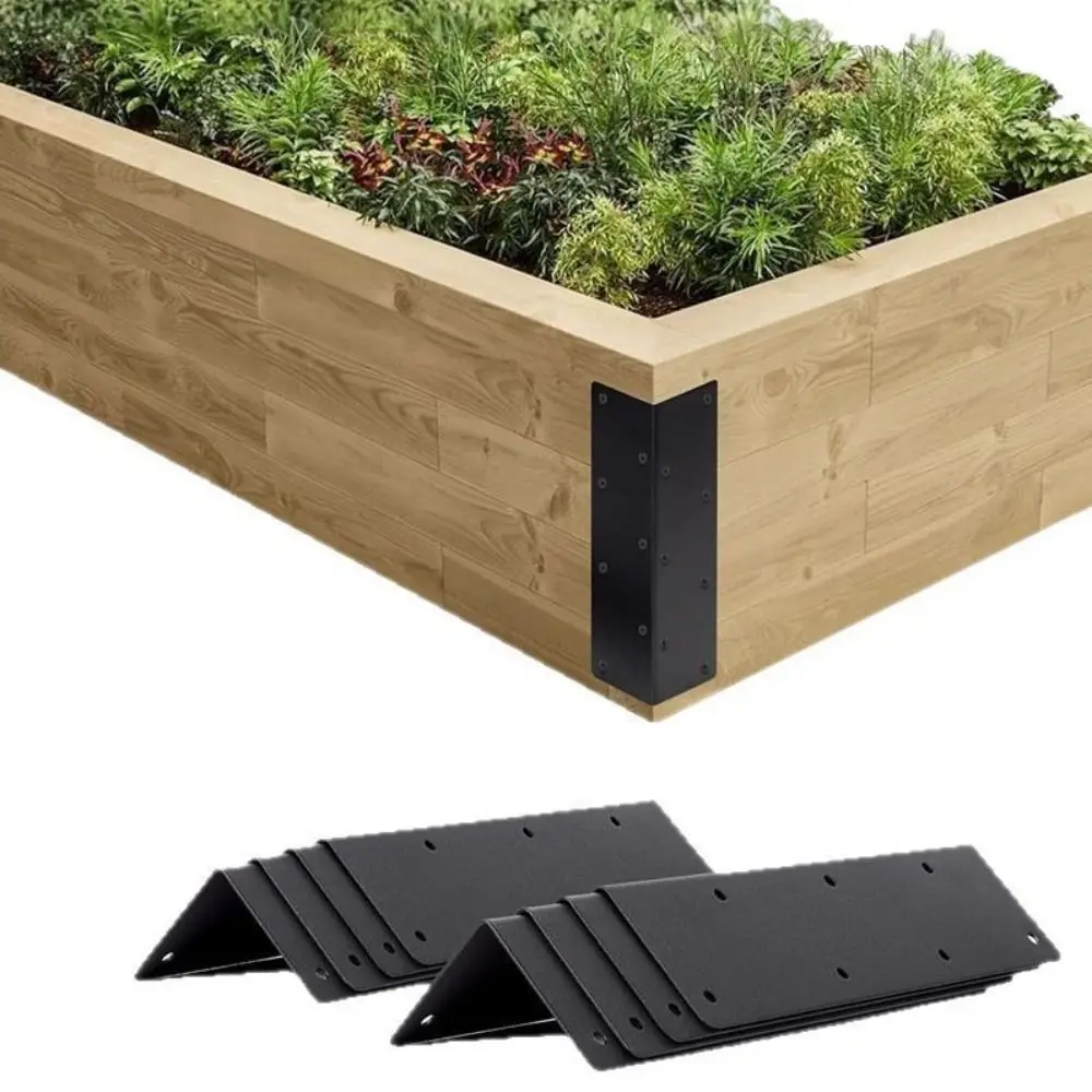 

Rust Resistant Raised Garden Bed Corner Brackets Noise Free Black Metal Metal Garden Corner Brackets With Screws Right Angle