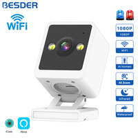 BESDER Wifi Camera IP 1080P Indoor Baby Monitor Color Night Vision Human Detect 2MP CCTV Wireless Surveillance Camera iCSee App