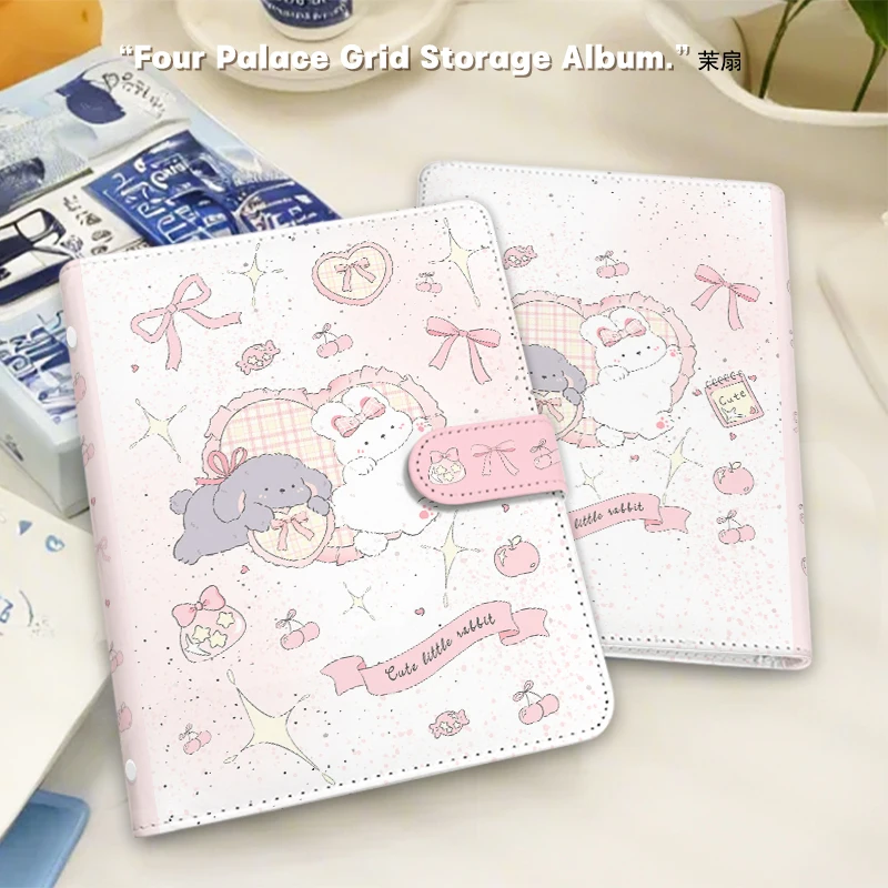 Cute Rabbit Pillow A5 Card Binder Waterproof PU Leather Refillable Album for Kpop Photocards Collection, Pet Photo Korean 포카 바인더