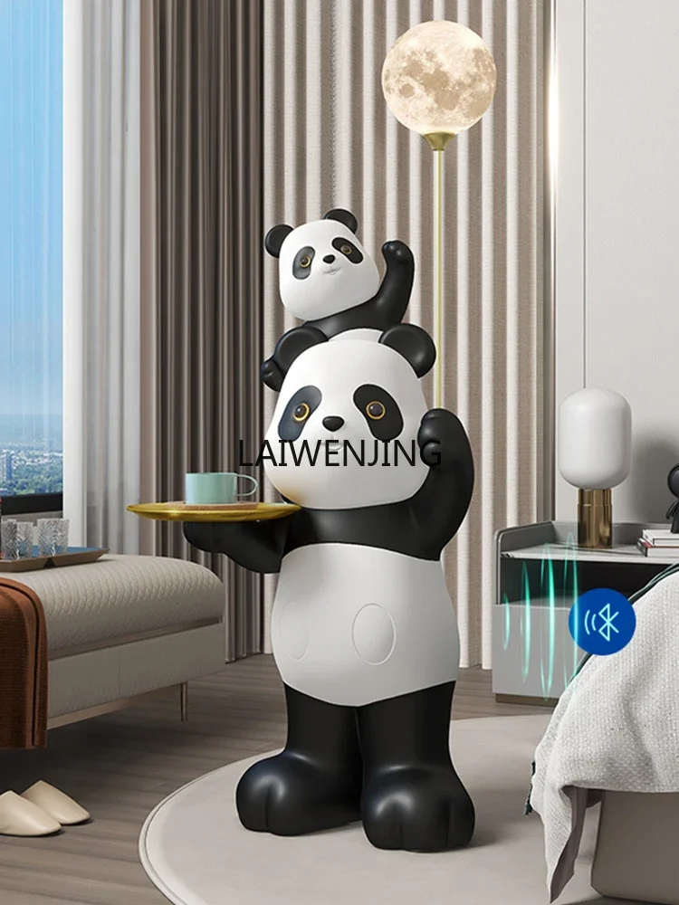 SGF panda large floor-to-ceiling ornament TV cabinet doll next to the sofa move to a new home gift