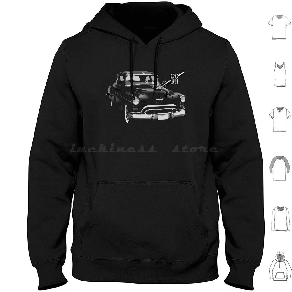 1950 Oldsmobile 88 Hoodie Cotton Long Sleeve 1950 Oldsmobile 88 1950 1950s Antique Car Classic Car Vintage Car Rocket 88