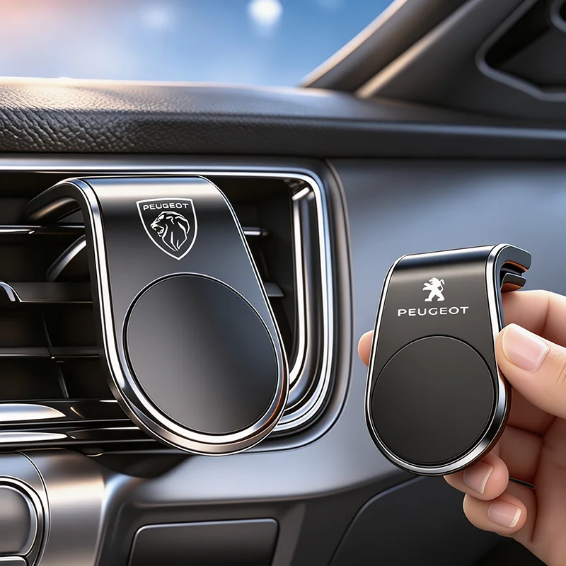 Suporte Magnético para Celular Automotivo com Clipe para Válvula de Pneu para Peugeot 206 307 308 3008 207 208 407 4008 408 508 5008 301