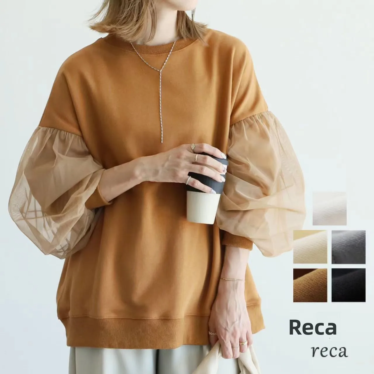 Los casual dames T-shirt sweatshirt Bubble Sve Me Top Comfortabel ademend katoen Lang Sve rond Ne Sweatshirt