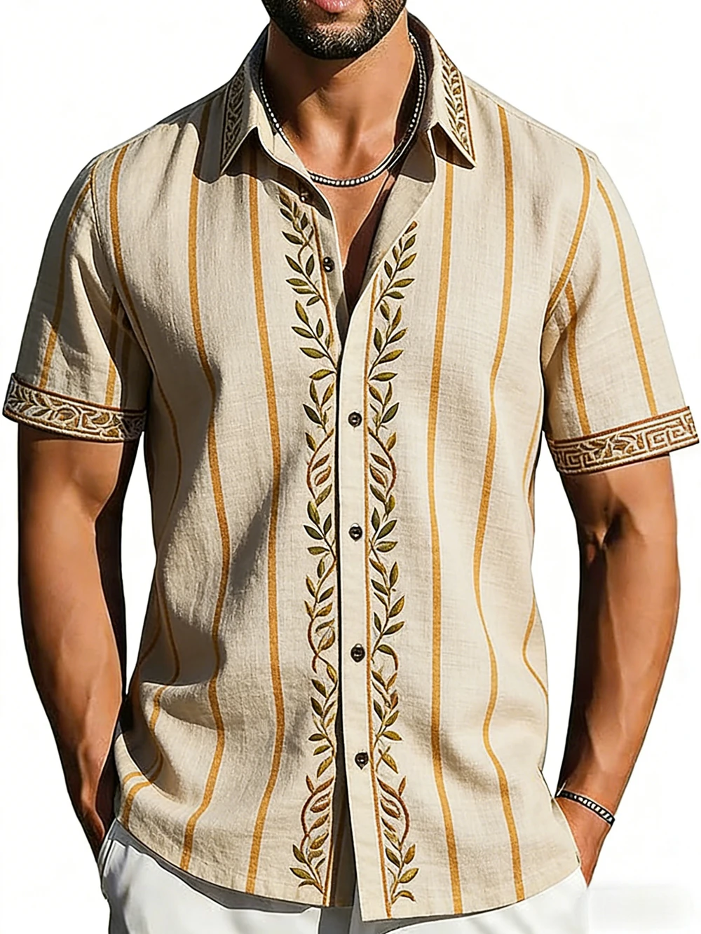 Men's Summer New Short Sleeved Plant High-definition 3D Printed Shirt Hawaii Vacation Outdoor Casual Wear Shirt