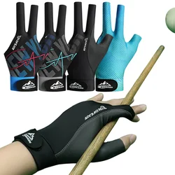 Bilardo eldiven sol el kaymaz 3 parmak Snooker bilardo eldiven erkekler için ayarlanabilir Snooker havuzu eldiven bilardo aksesuarları