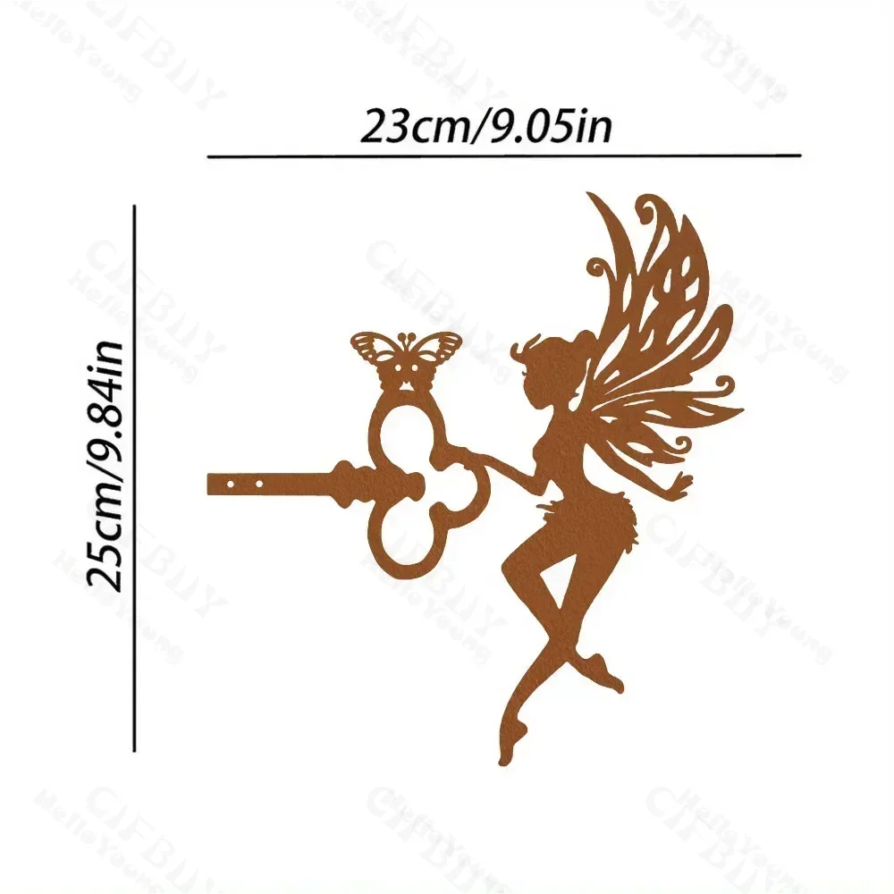 Pretty Elf on Branch Steel Silhouette Metal Wall Art Bring a sense of magic and wonder areas with this enchanting metal wall art