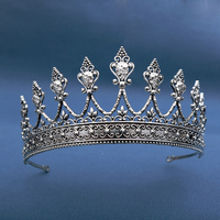 Baroque Crown Tiara Unisex Weddings Gothic Events Vintage Royal Headpiece Accents Princess Cosplay Prom Jewelry Hair Accessories