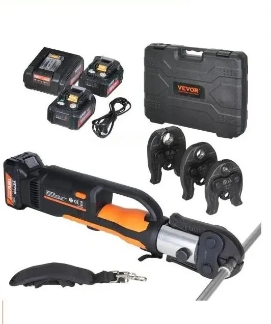 

Press Tool Kit, Electric Pipe Crimping Tool with M15 M22 M28 Jaws with 4.8Ah Battery