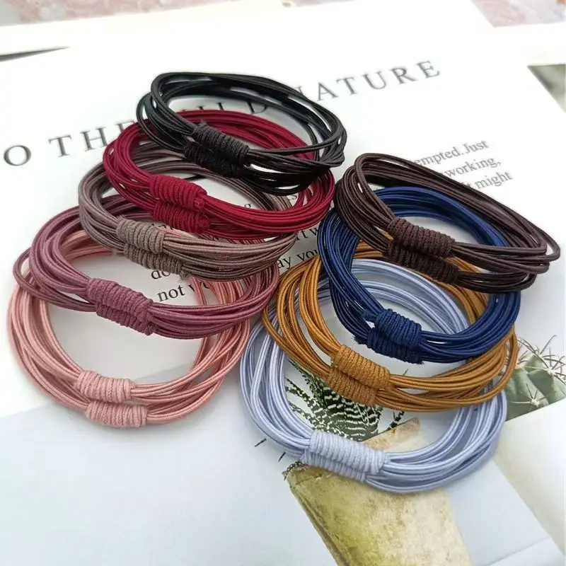 

Simple High Elastic Basic Head Rope Hair Ring For Women 4-in-1 Head Rope Rubber Band Tie Hair Rubber Band Hair Accessories