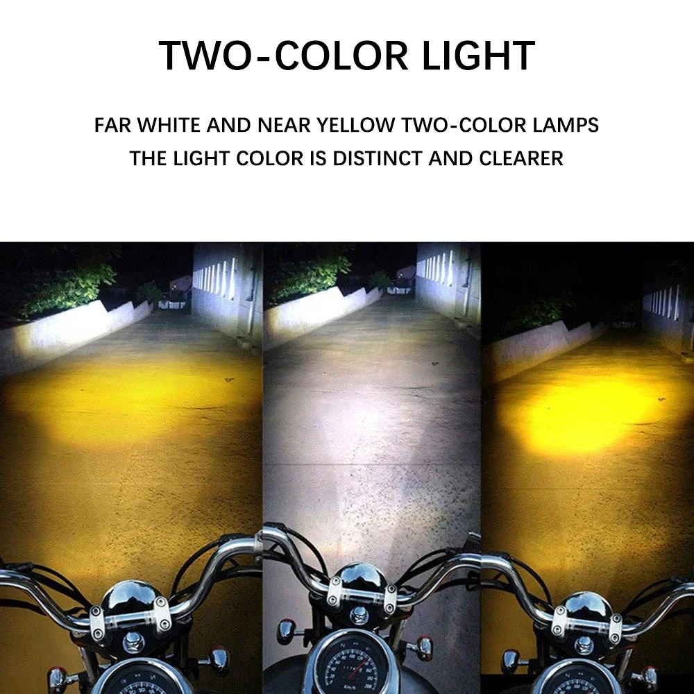 オートバイのフォグランプ,LEDレンズ,ハイビーム,ロービーム,作業用フラッド,スクーター,車の照明インジケーター,8-85v