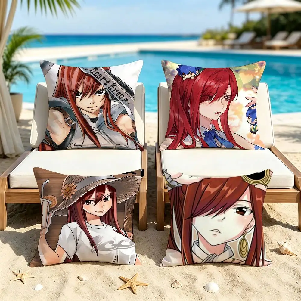 Fairy Tail Erza Scarlet  Double-Sided Printed Cushion Cover Bedroom Bedside Sofa Pillow Case