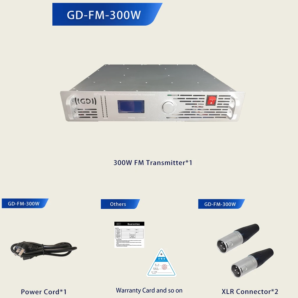 300W RDS FM Transmitter Audio Radio Station RDS Build-In High Power FM Transmitter