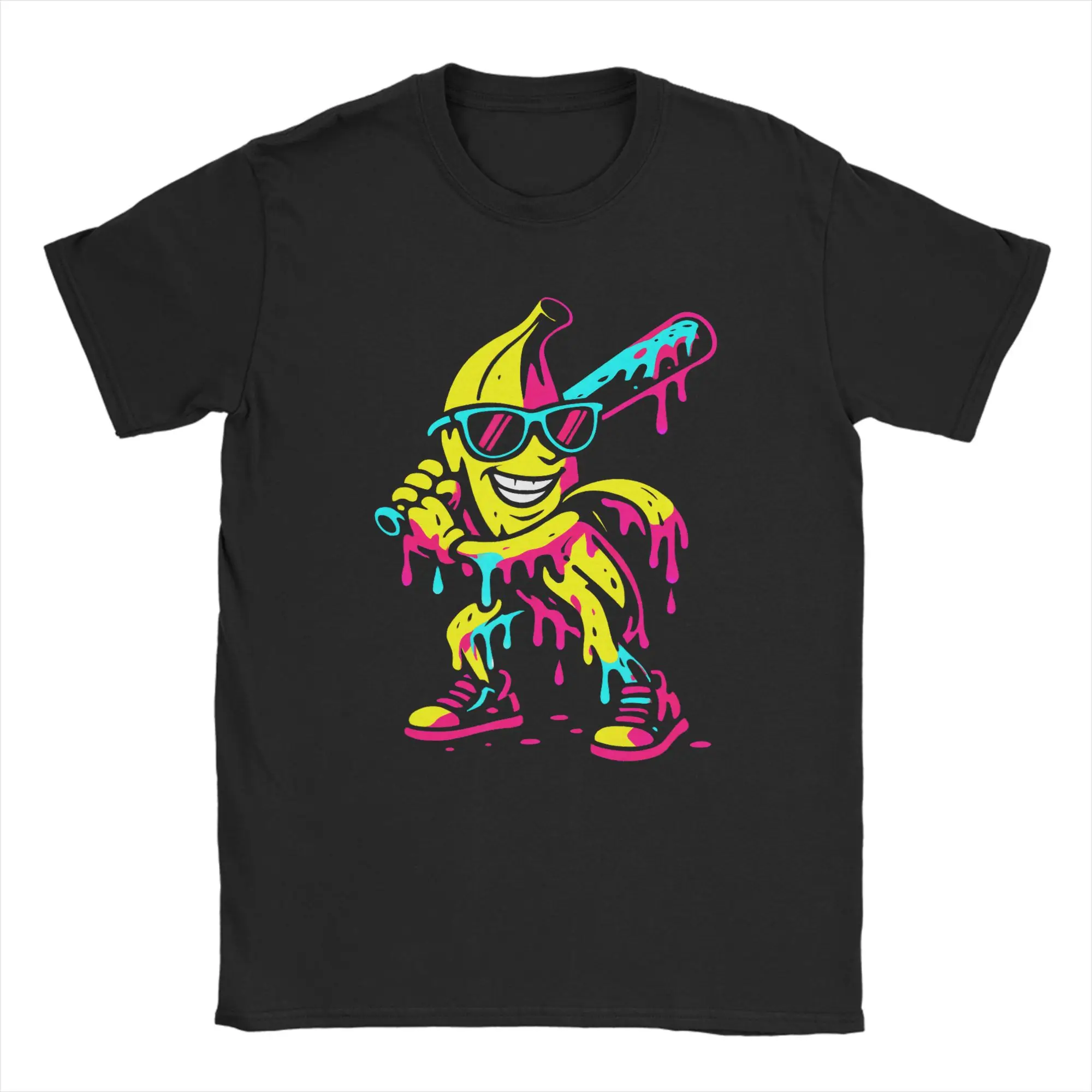 Banana Ballers T-Shirt for Men  Ice Cream Novelty Pure Cotton Tees Crew Neck Short Sleeve T Shirt Big Size Tops