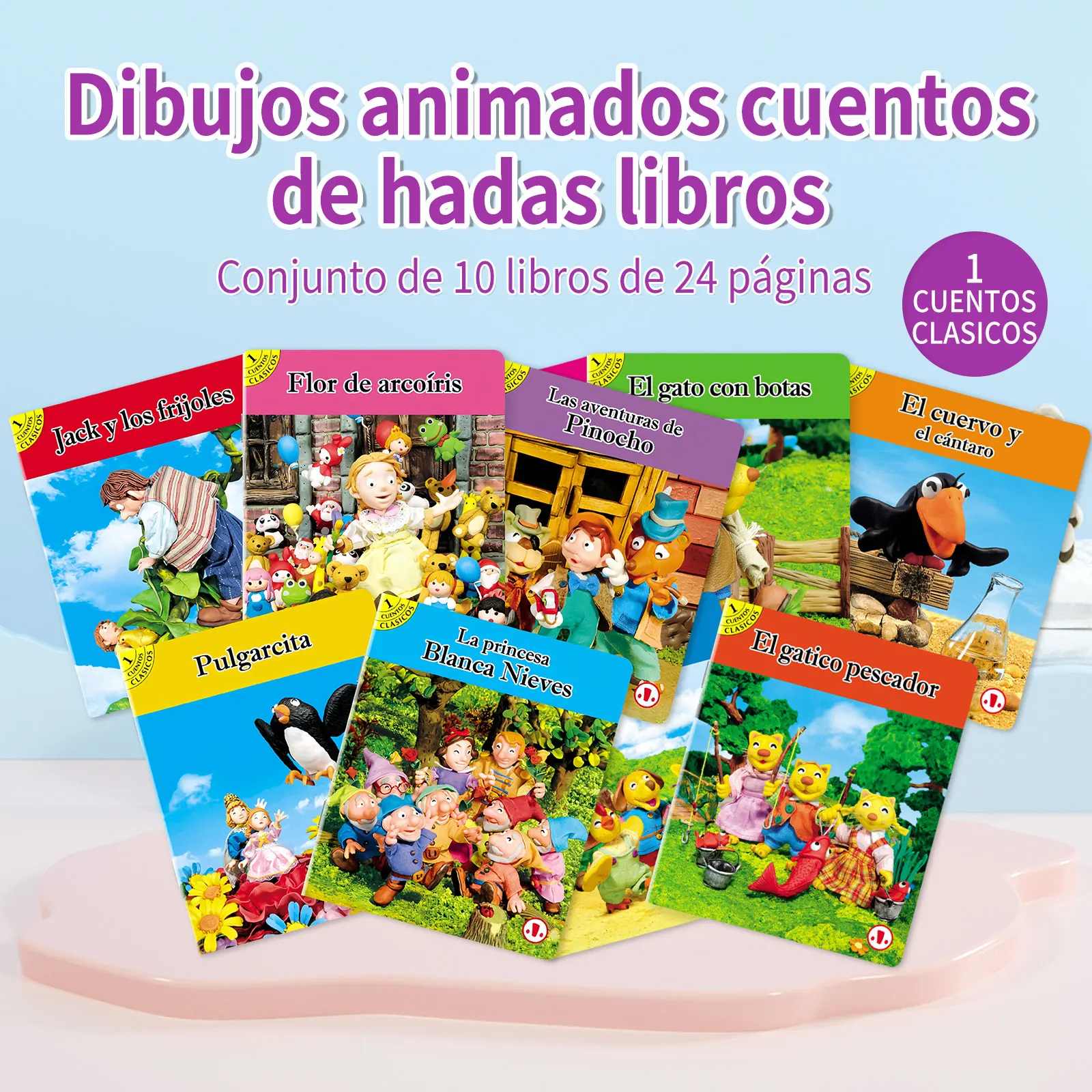 

1 Set of 10 Spanish Children's Storybooks,3-8 Years,Fun Reading,Boost Imagination,Enlightenment Early Learning Books,Gifts