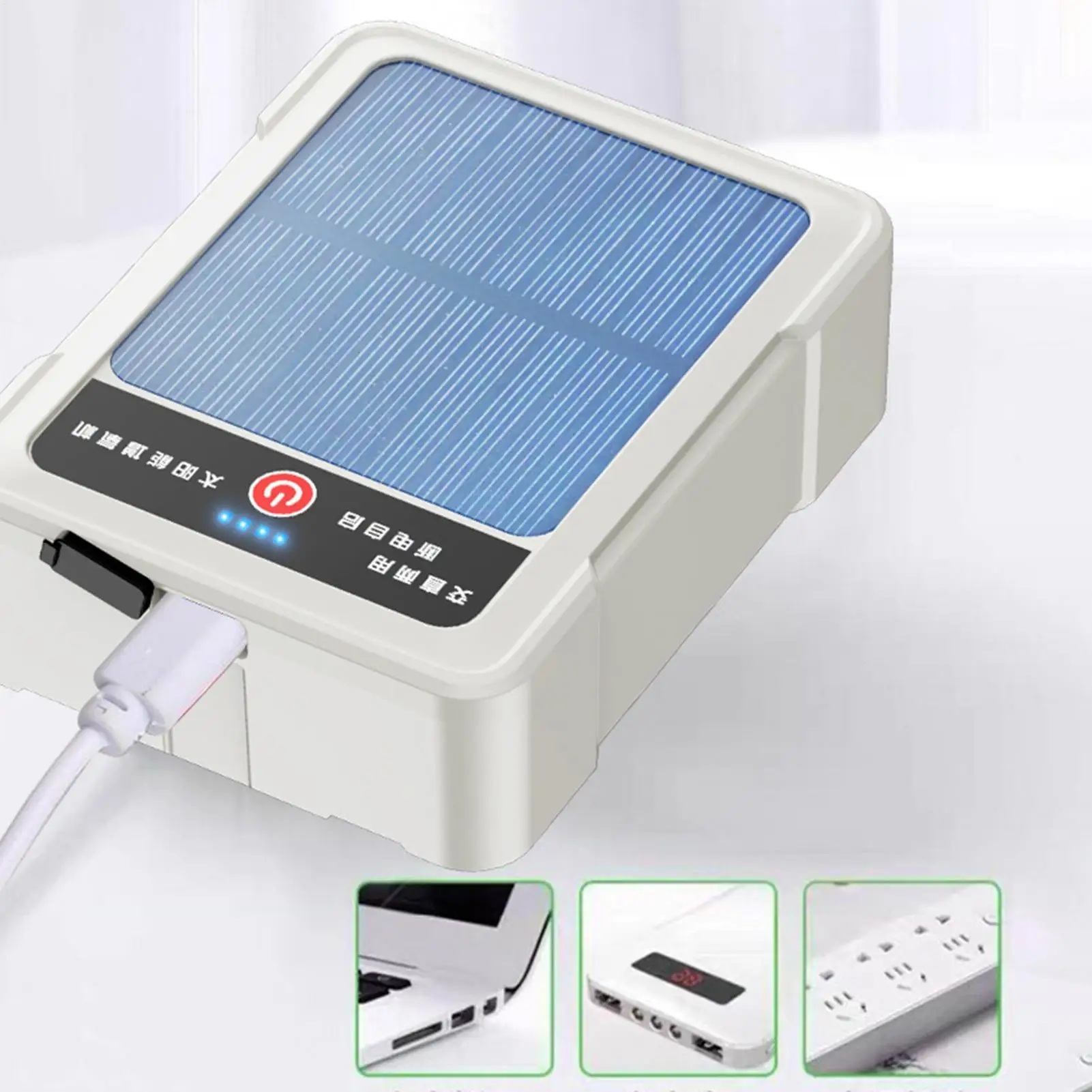 

Aquarium Air Pump Quiet Solar/USB Rechargeable Bubbler Air Pump For Fish Tank Pond For Home Office Tank Indoor Outdoor Lake