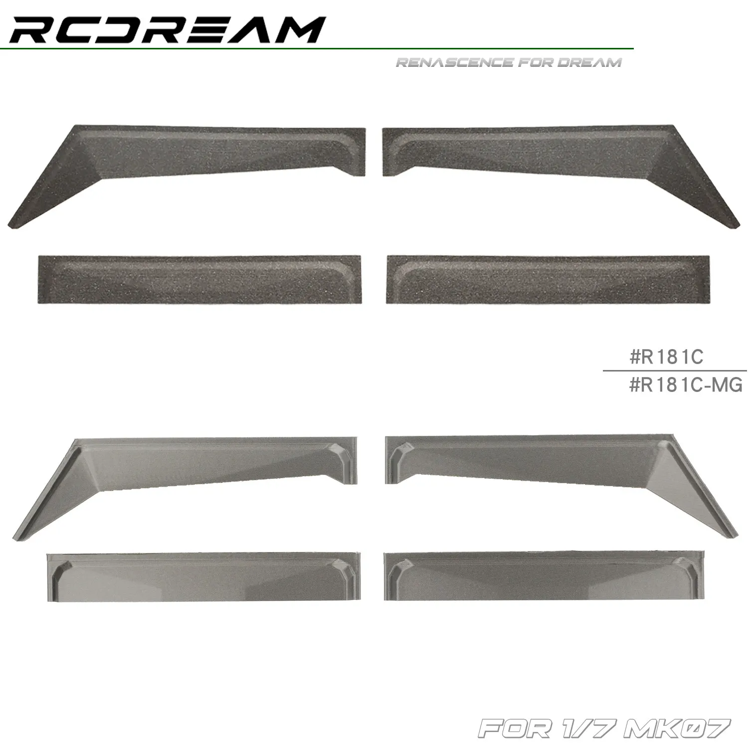 RCDream 1/7 MK07 JK07 Window Rain Cover, Rain Gutter, Rain Shield, Body Simulation Modification