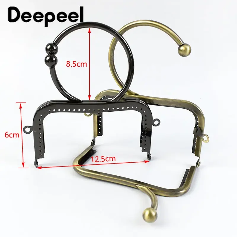 1/2/5 pçs deepeel 12.5cm saco de metal redondo alças quadro diy suportes de costura artesanal alça para fazer sacos acessórios