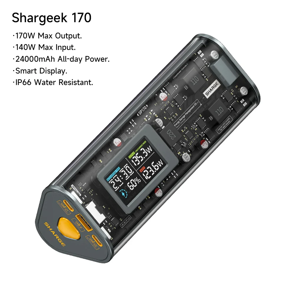 SHARGEEK 170 Power Bank 170W PD3.1 Laptop Portable Charger