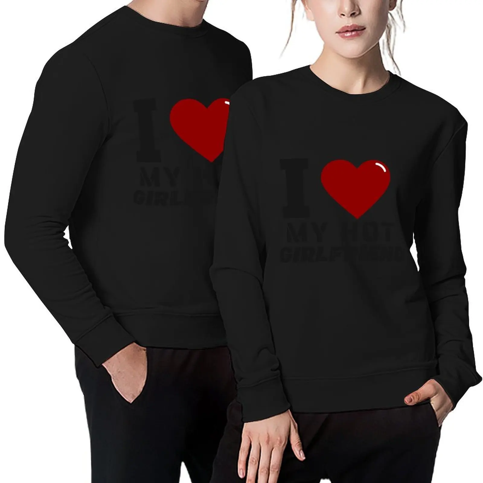 

I LOVE MY HOT GIRLFRIEND Pullover mens clothes korean style clothes men's sweat-shirt japanese style oversize sweatshirt