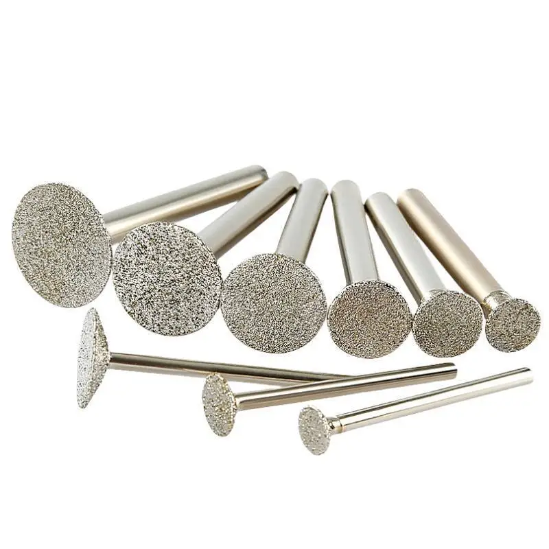 10 sztuk galwanicznie diamentowa głowica szlifierska 6/3mm Shank grawerowanie kamienia w kształcie litery T głowica szlifierska pręt narzędzie do rzeźbienia w nagrobku