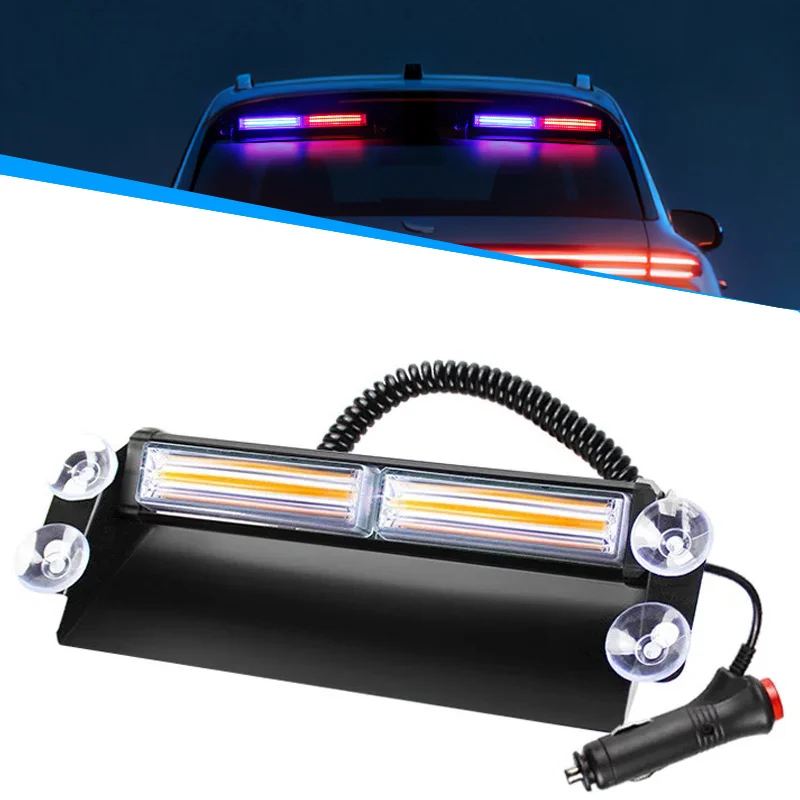 

12 В/24 В COB Автомобиль Грузовик Аварийная мигалка Приборная панель Стробоскопическая сигнальная лампа Светодиодные дневные ходовые огни Полицейские вспышки 16 режимов мигания