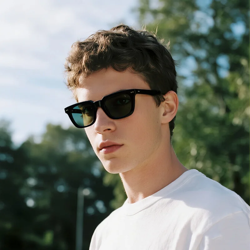 ChicOptix Trendy Rectangular Sunglasses for Women and Men - Outdoor Vacation Style with Studded Design, UV400 Anti-Glare