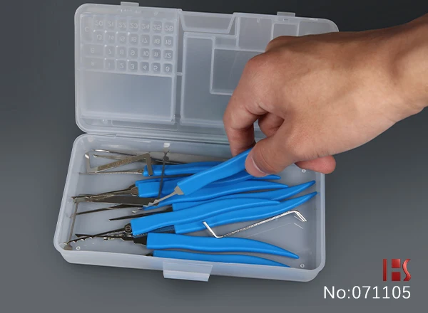 15 個ロングハンドルフックセットツールプロの鍵屋用品修復ツールボックス付き