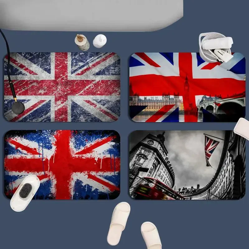 British flag Mat Printed Flannel Floor Mat Bathroom Decor Carpet Non-Slip For Living Room Kitchen welcome Doormat