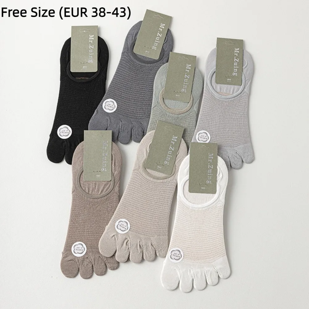 1 Pair Men Socks with Fingers Cotton Breathable Men\'s Toe Sock Sweat-absorbing Elastic Sokken Five-finger Running Sports Socks