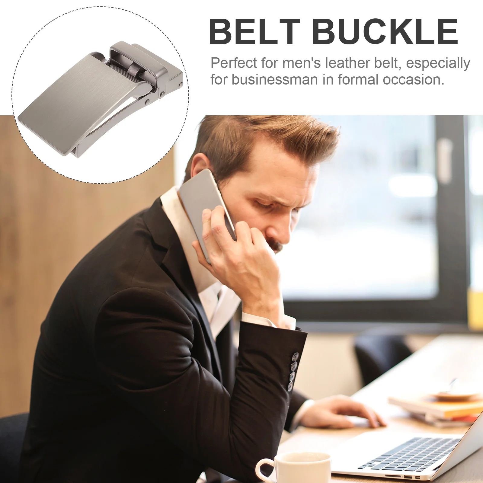 1pc Automatic Silver Alloy Ratchet Fit Buckle Belts Business Casual Wear Mens Belt Buckles Belt Buckle