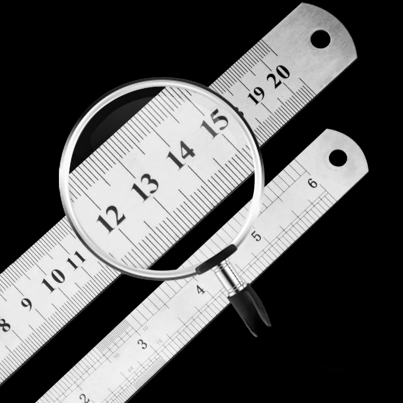 1pc15cm/20cm/30cm Double Sided Scale Ruler Stainless Steel Straight Ruler DIY Stationery Measuring Rulers School Office Supplies