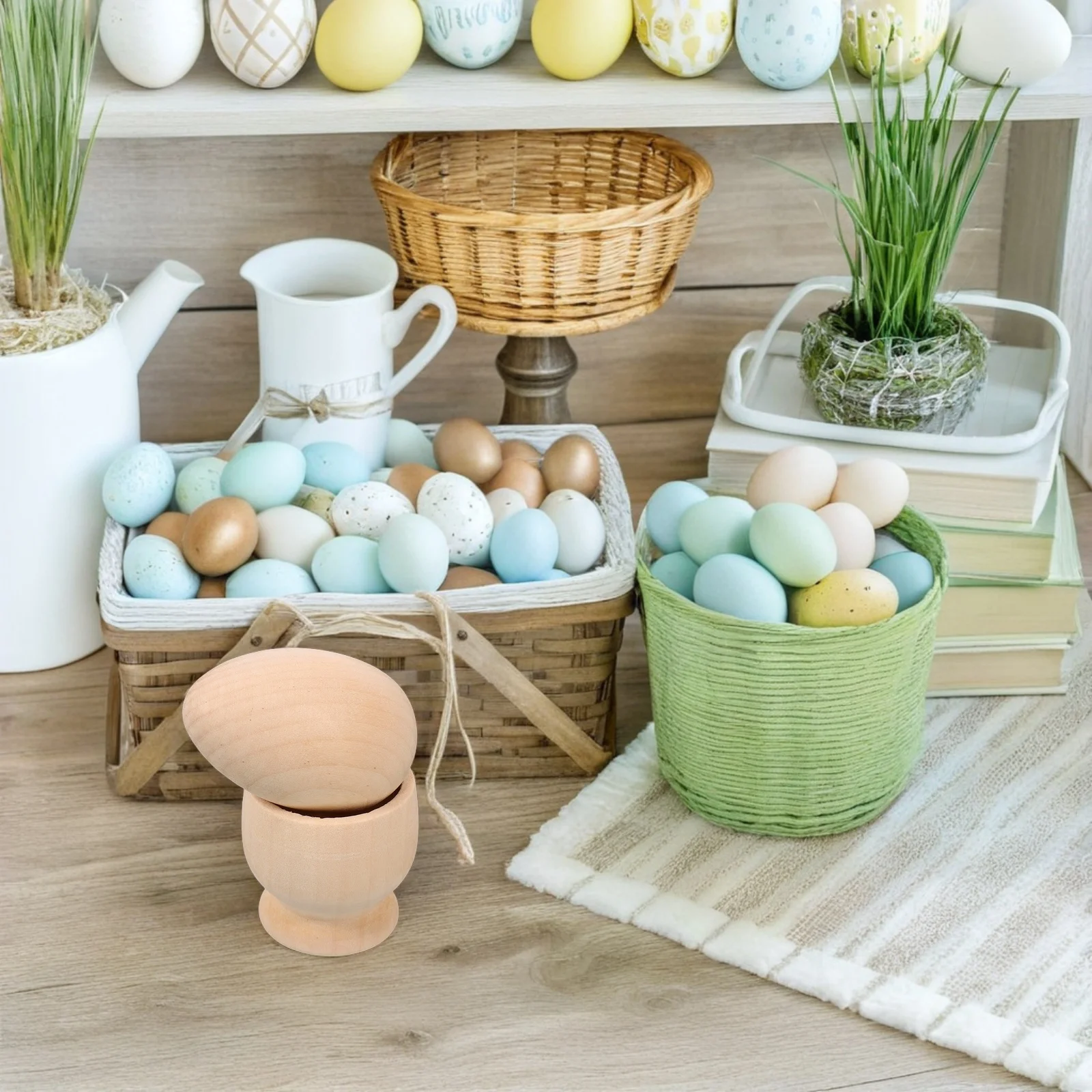 

Wooden Egg Holder Rustic Tray Natural Handmade Kitchen Table Decoration Egg Display Organizer Vintage Style Home Ornament Ideas