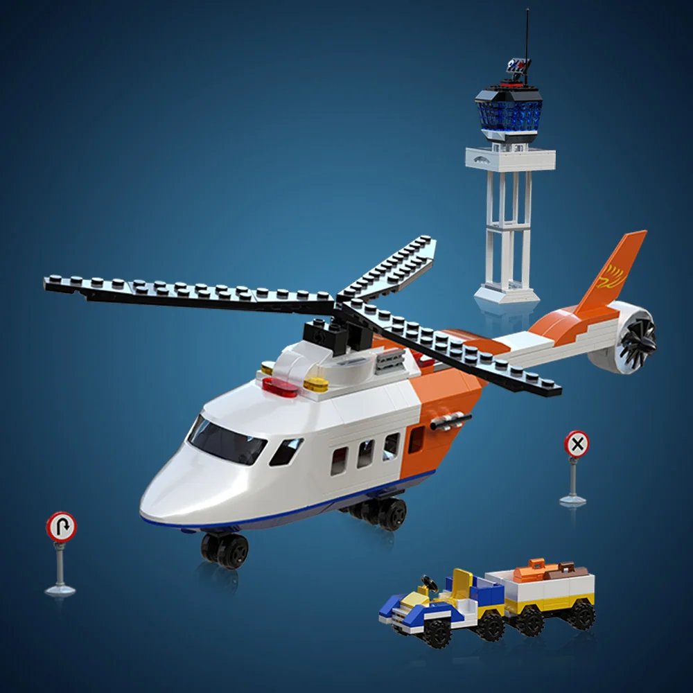 

MOC 3in1 Aircraft Model Building Blocks City Series Air Cargo Aircraft Control Tower DIY Building Block Toy Christmas Gift