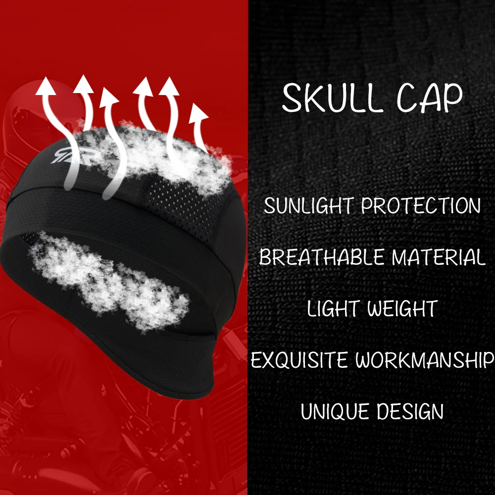 2 Pack Skull Cap Sun Protection Splicing Breathable Helmet Liner Elastic Head Wrap Bicycle Cycling Running Hat for Men