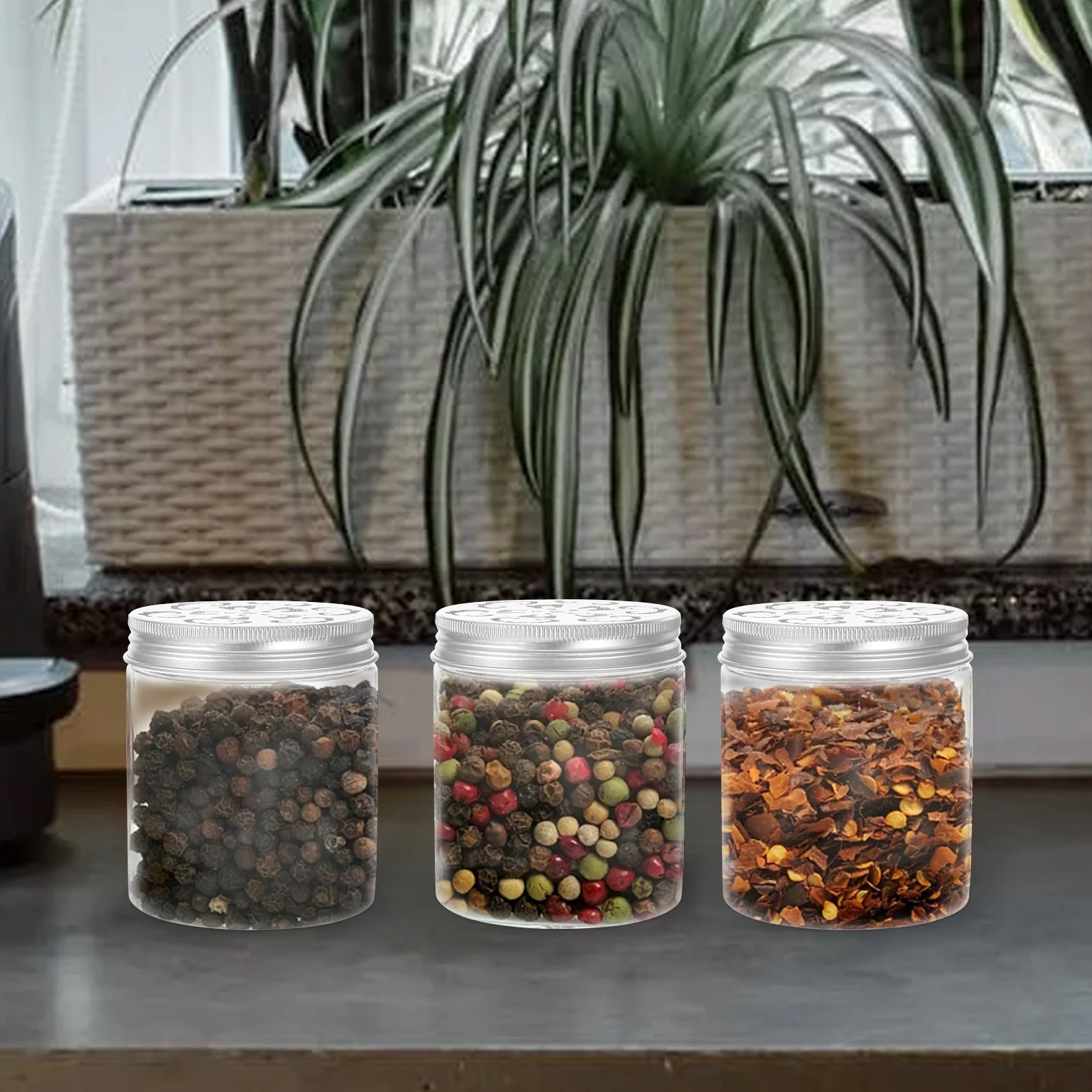 

Pattern Bottle Hollow Lid Transparent Material Airtight Seal Tea Coffee Box Small Jars Leak Proof Storage Kitchen Pantry Jars