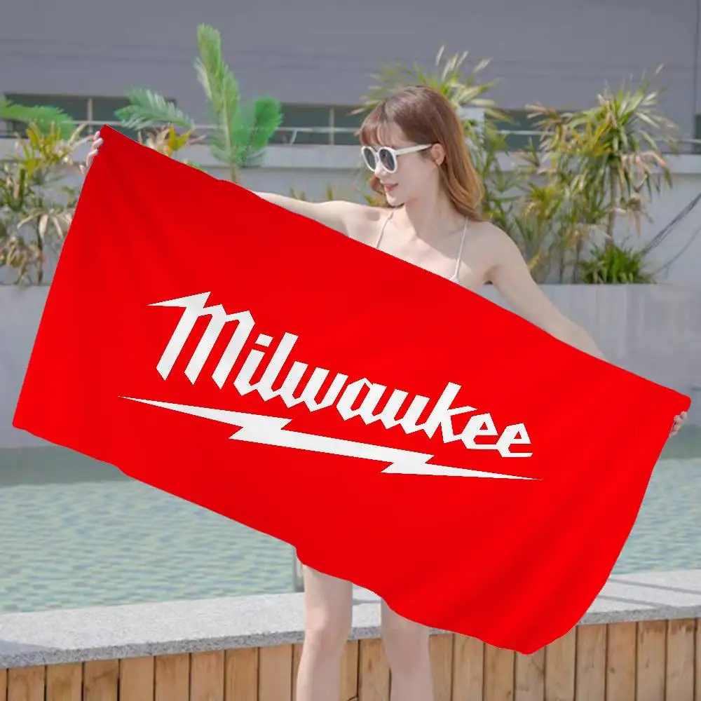 Elektrowerkzeugmarke M-Milwaukee-S LOGO Mikrofaser-bedrucktes Strandtuch, Bergsteigen, Strand, Schwimmen, Laufen, saugfähiges Handtuch
