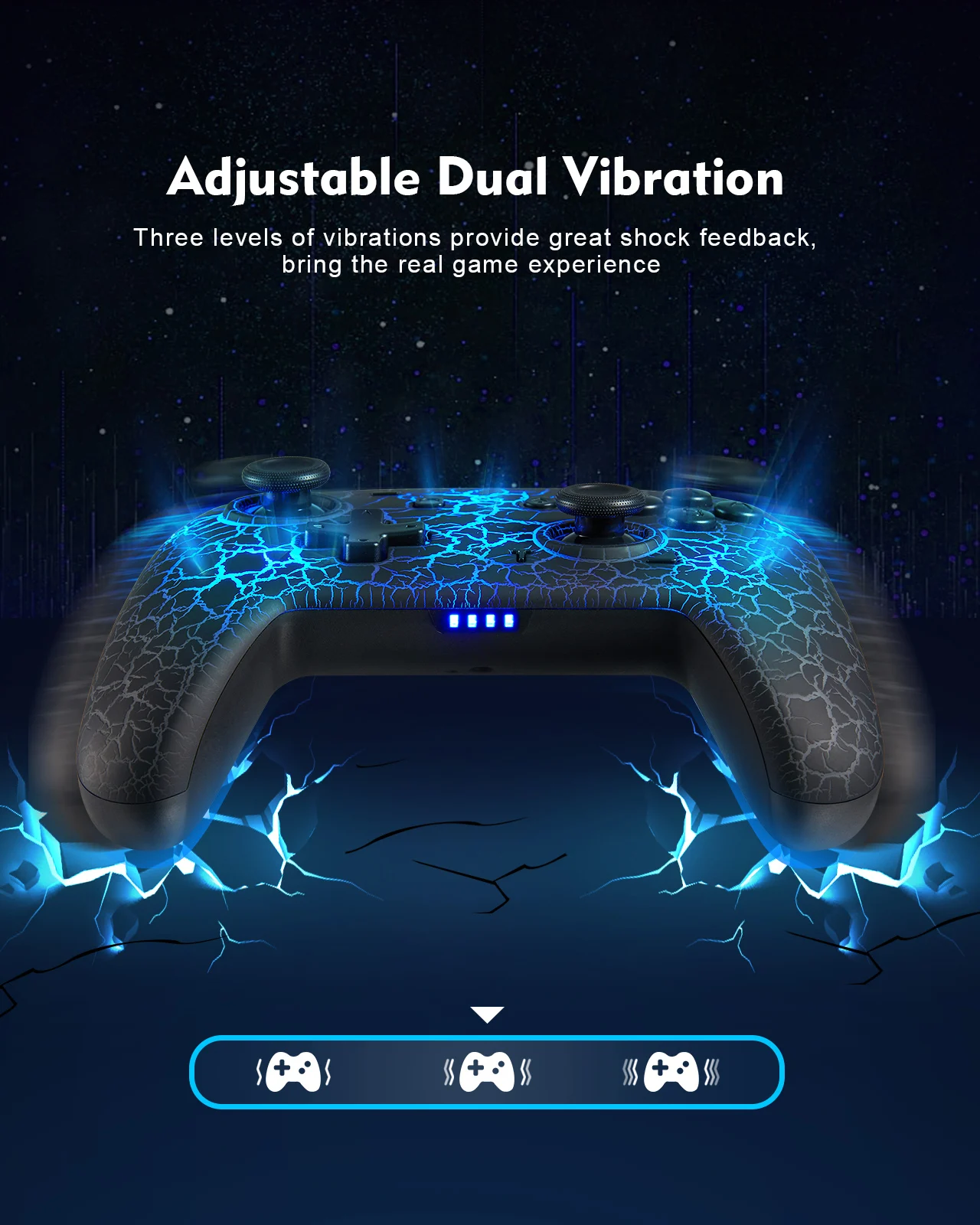 Binbok Wireless Pro Switch Controller for Switch/Switch Lite/ OLED 8 Colors Adjustable LED with Unique Crack/Motion Control