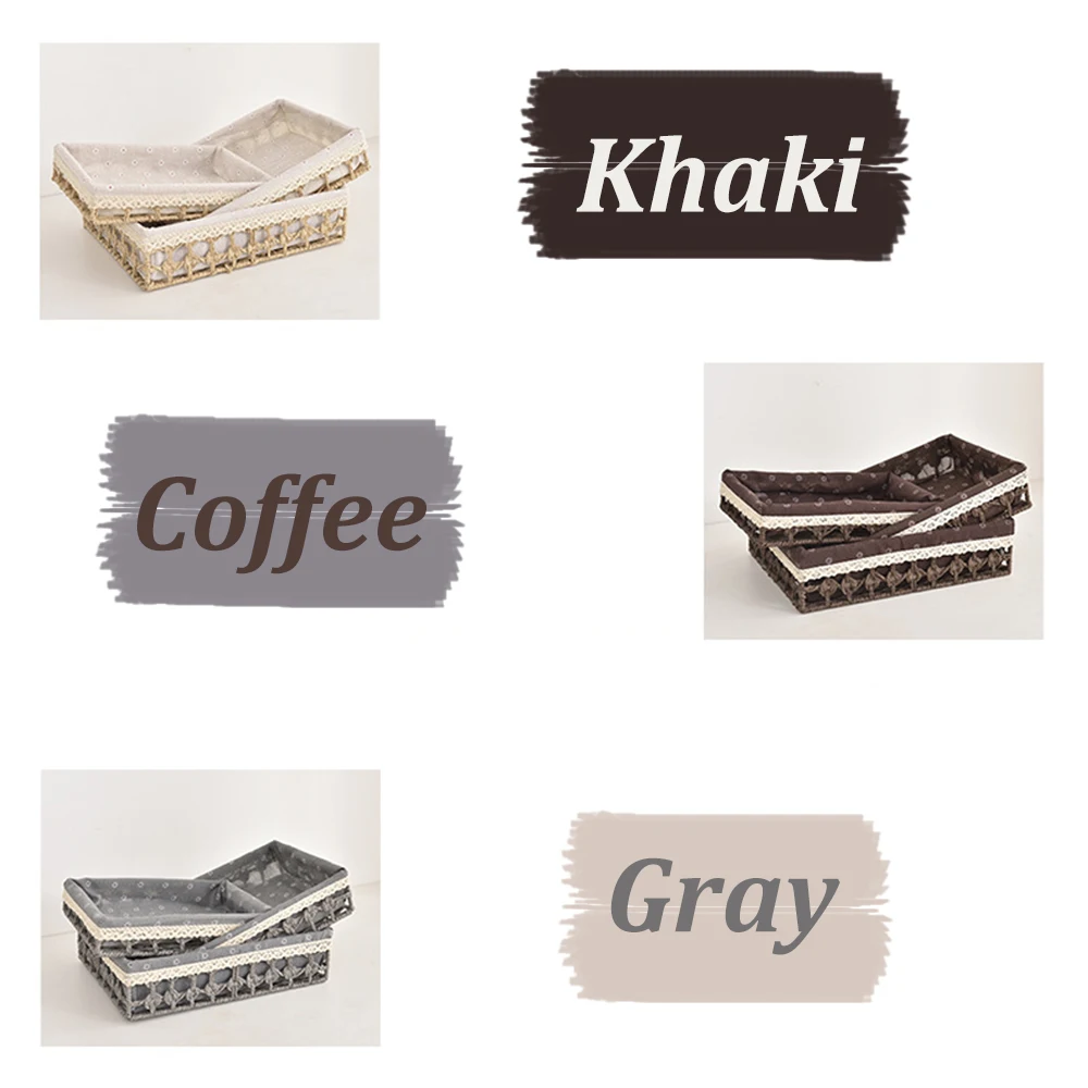 سلة تخزين منسوجة يدويًا مع بطانة قطنية قابلة للإزالة لمستحضرات التجميل وجبة خفيفة أشتات منظمة صندوق تخزين ديكور غرفة النوم والحمام #3