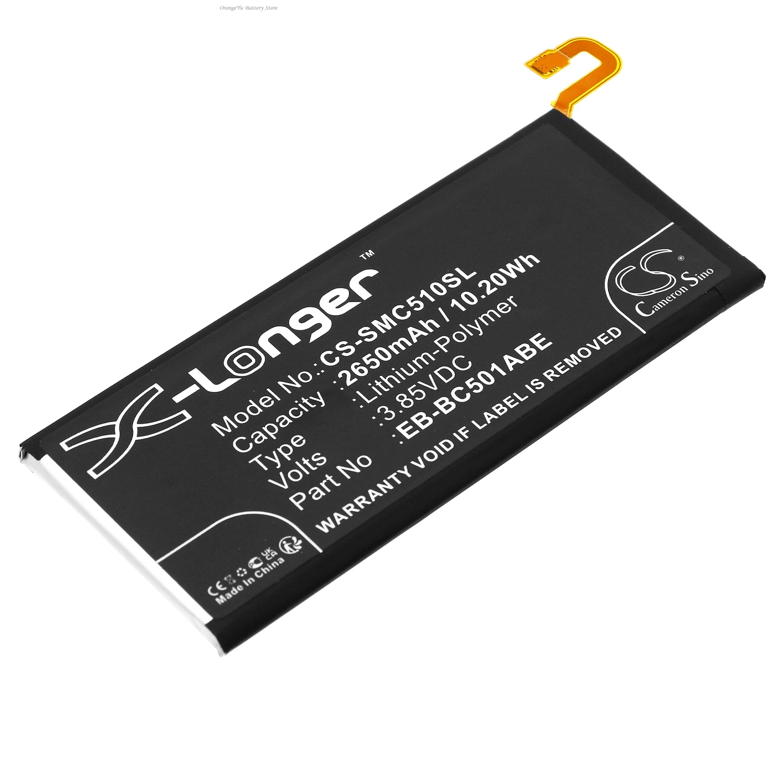 

Cameron Sino 3.85V 2650mAh Mobile, SmartPhone Battery EB-BC501ABE for Samsung Galaxy C5 Pro, GT-C501, GT-C5010, GT-C5018 +TOOLS
