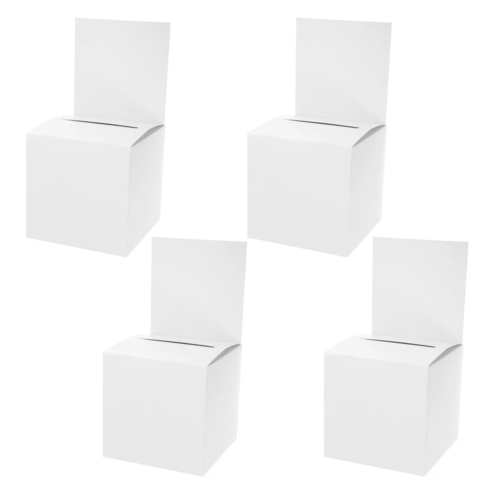 4Pcs Paper Raffle Box Voting Ballot Case Simple Square Ticket Storage Box for Party Meeting Annual Event Multifunctional view 6